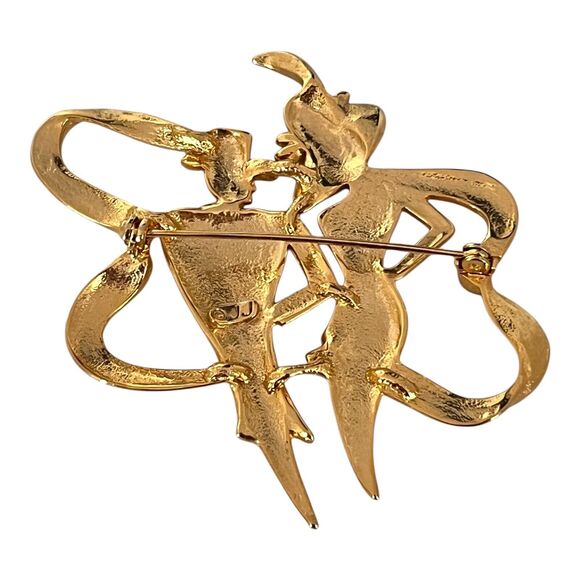 Vintage Pin Brooch Art Deco Style Gold Tone 11U - Picture 5 of 5